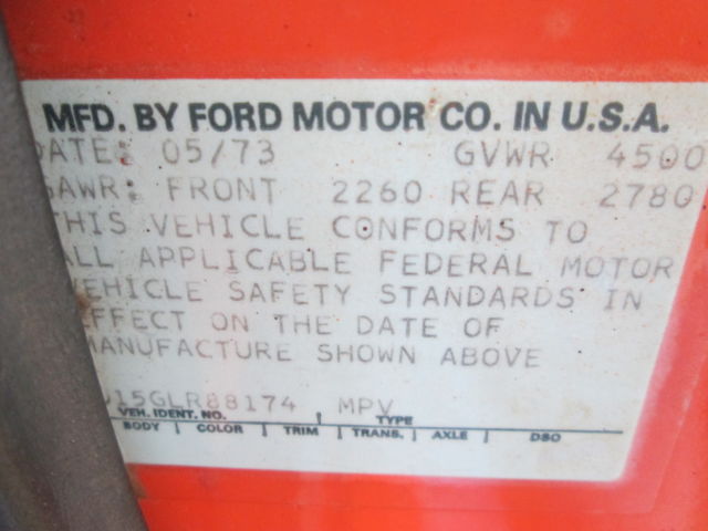 1973 BURNT ORANGE Ford Bronco 2 DR