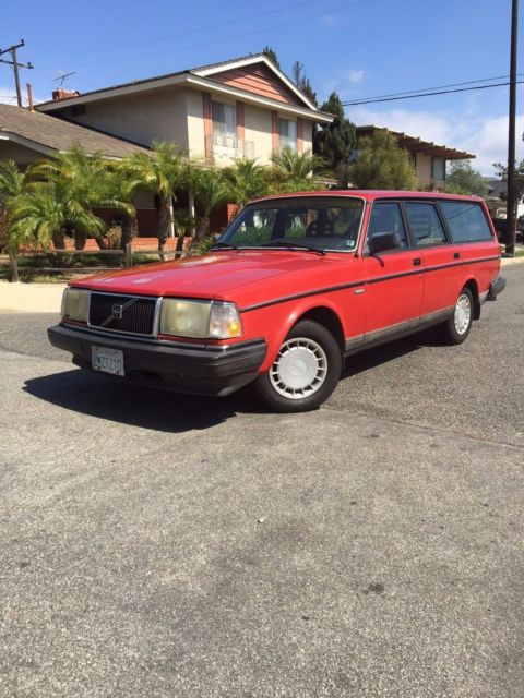 1989 Red Volvo 240 Wagon