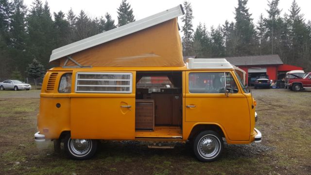 1977 Yellow Volkswagen Bus/Vanagon Van Camper