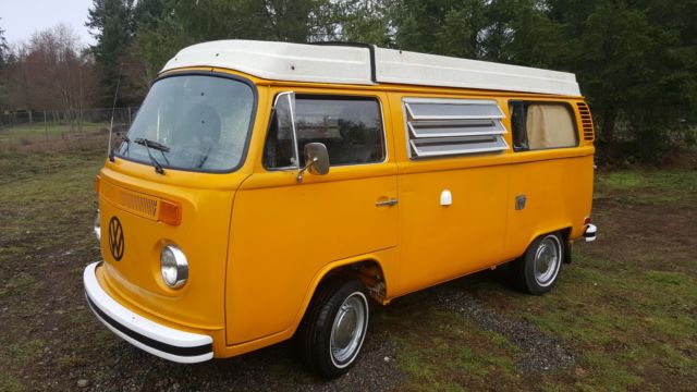 1977 Yellow Volkswagen Bus/Vanagon Van Camper