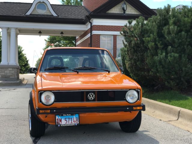 1986 Orange Volkswagen Rabbit Coupe