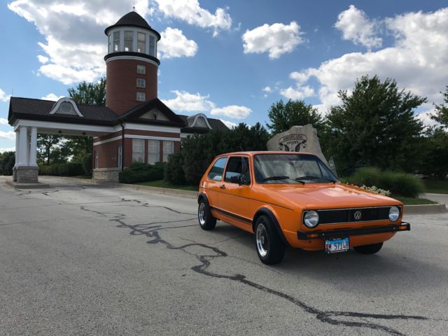 1986 Orange Volkswagen Rabbit Coupe