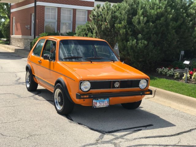 1986 Orange Volkswagen Rabbit Coupe