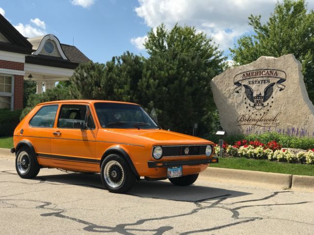 1986 Orange Volkswagen Rabbit Coupe
