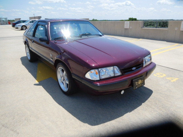 1989 Burgundy Ford Mustang Hatchback