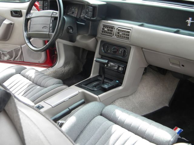 1990 Red Ford Mustang Convertible