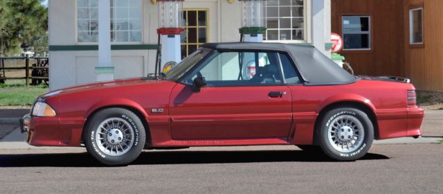1990 Red Ford Mustang Convertible