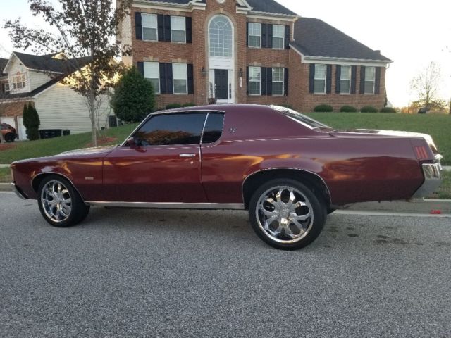 1972 Burgundy Pontiac Grand Prix Coupe