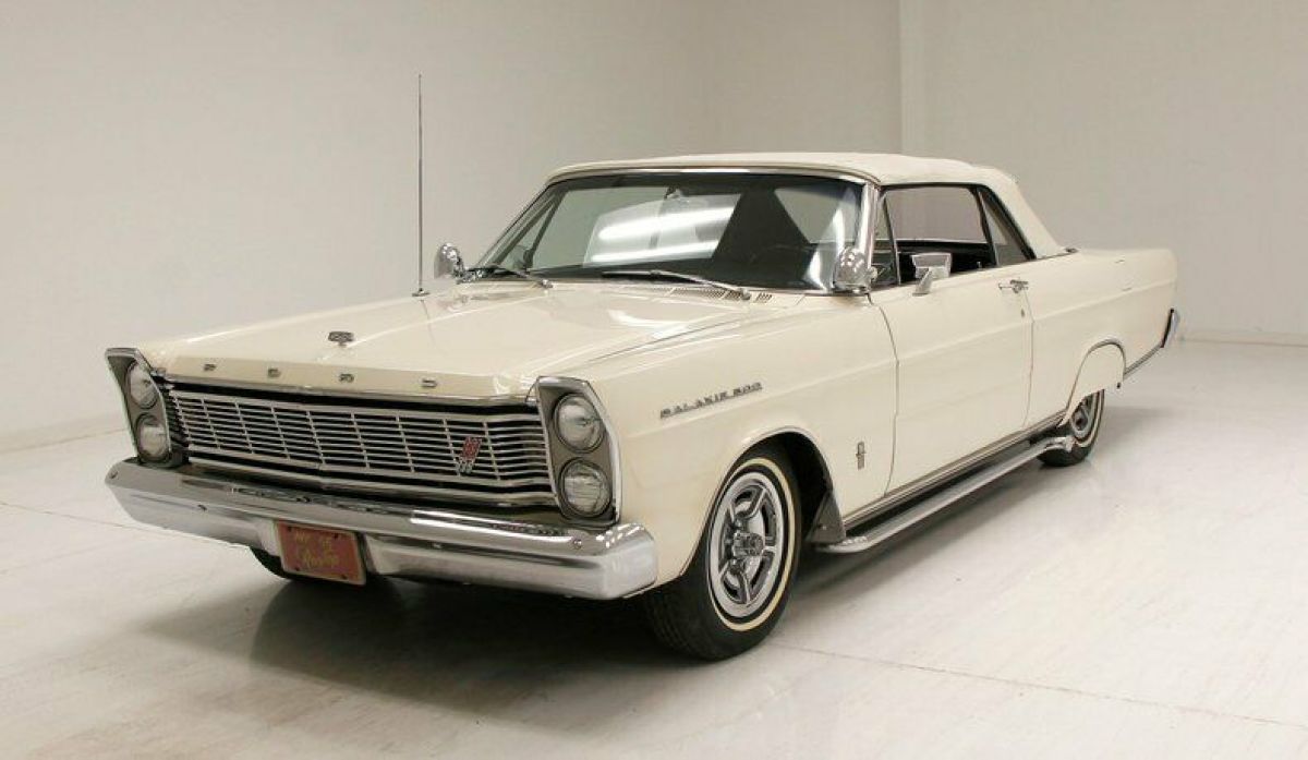 1965 White Ford Galaxie Convertible