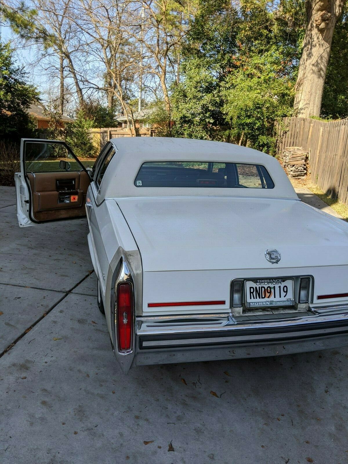 1989 White Cadillac Brougham Sedan