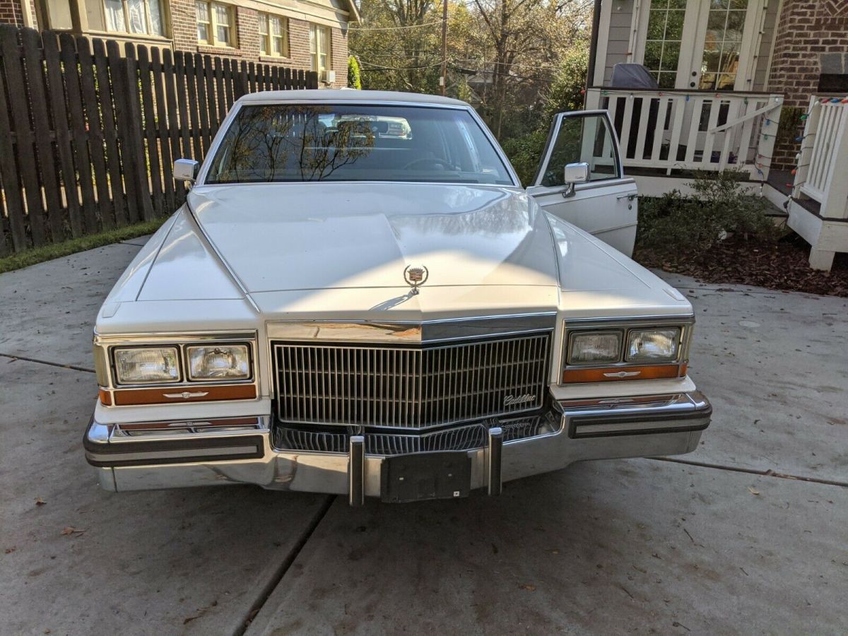 1989 White Cadillac Brougham Sedan