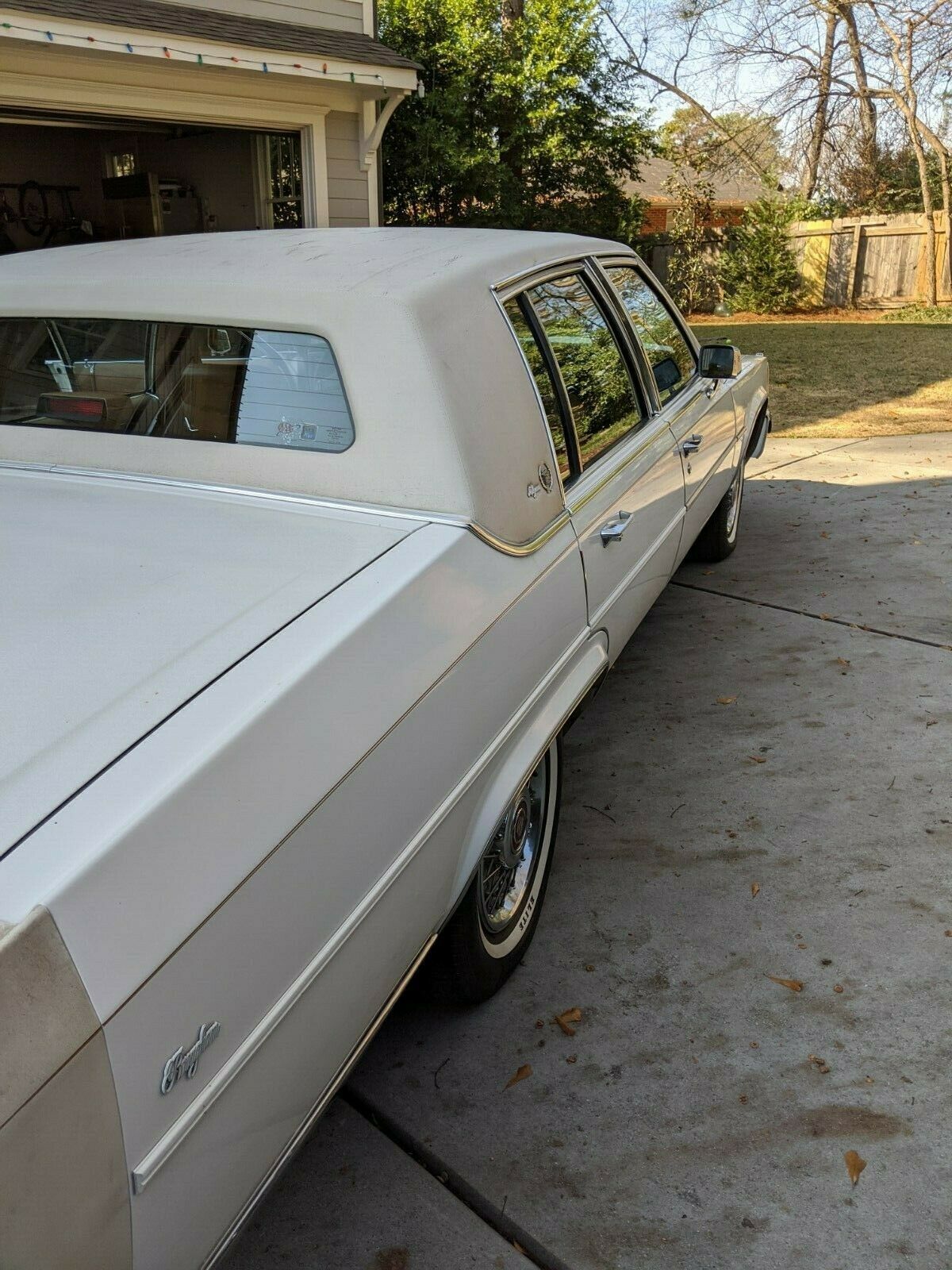 1989 White Cadillac Brougham Sedan