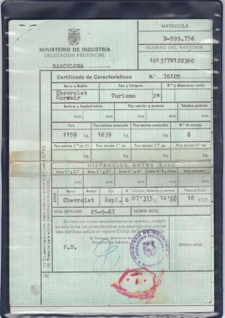 1965 White Chevrolet Corvair Coupe