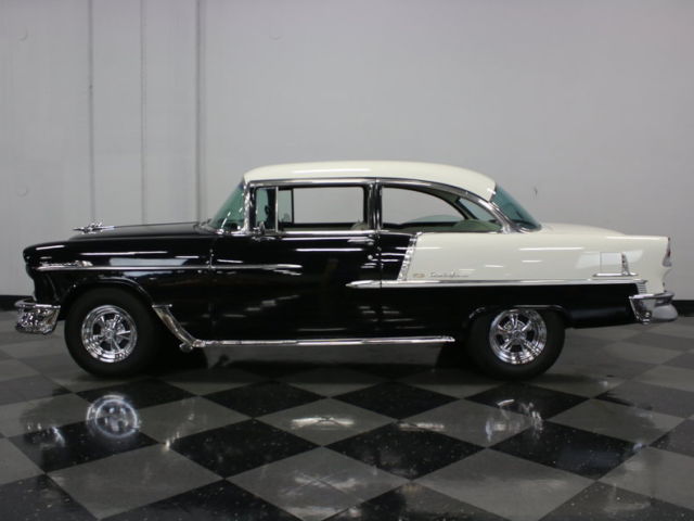 1955 Black Chevrolet Bel Air/150/210 Sedan