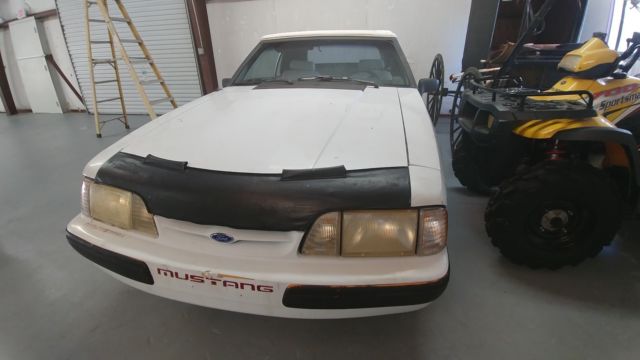 1991 White Ford Mustang Convertible