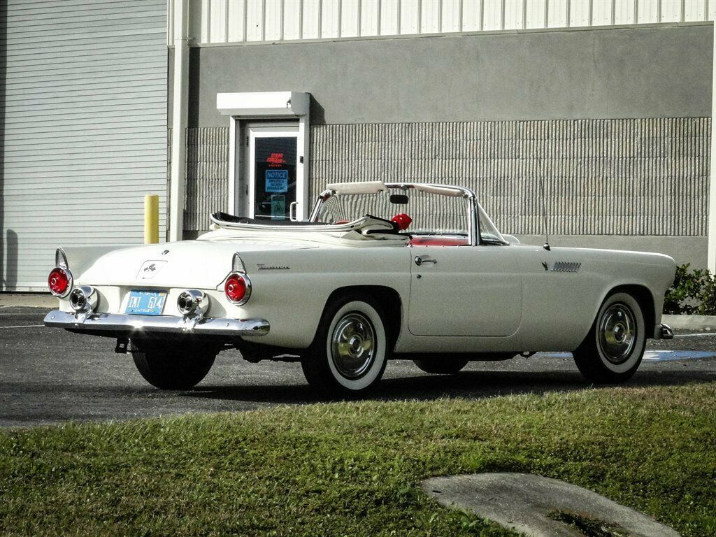 1955 White Ford Thunderbird Convertible