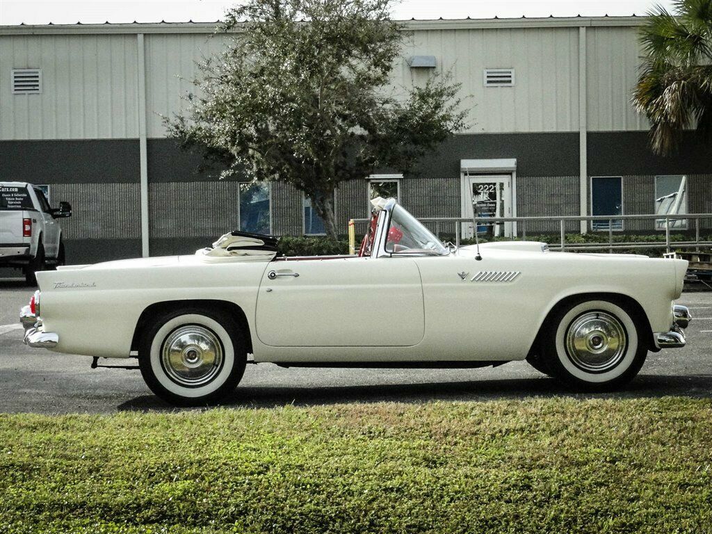 1955 White Ford Thunderbird Convertible