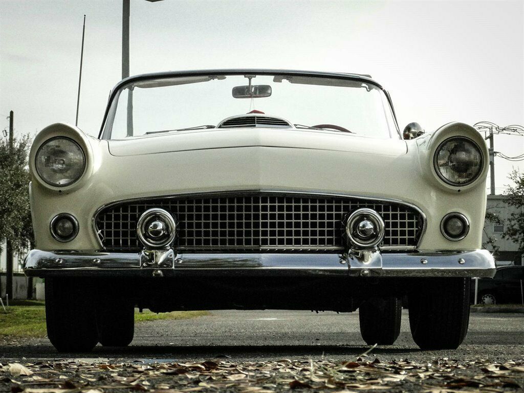 1955 White Ford Thunderbird Convertible