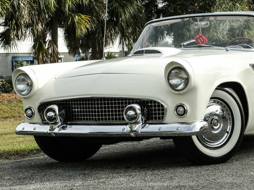 1955 White Ford Thunderbird Convertible