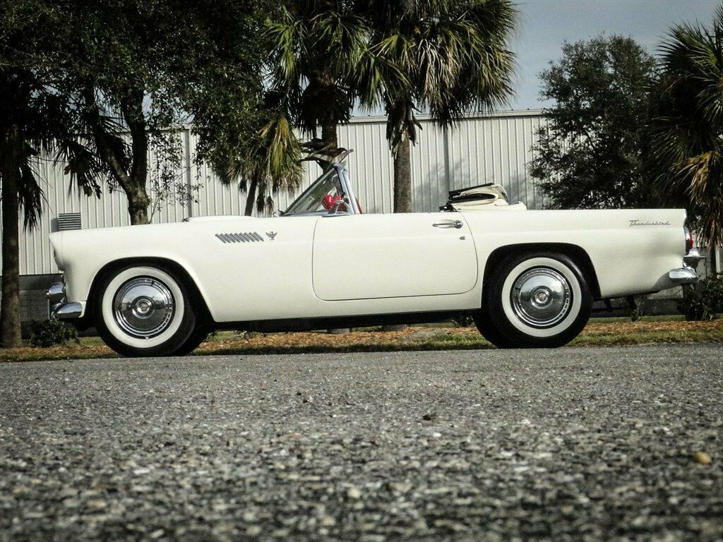 1955 White Ford Thunderbird Convertible