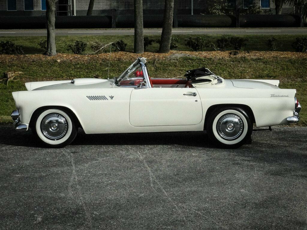1955 White Ford Thunderbird Convertible