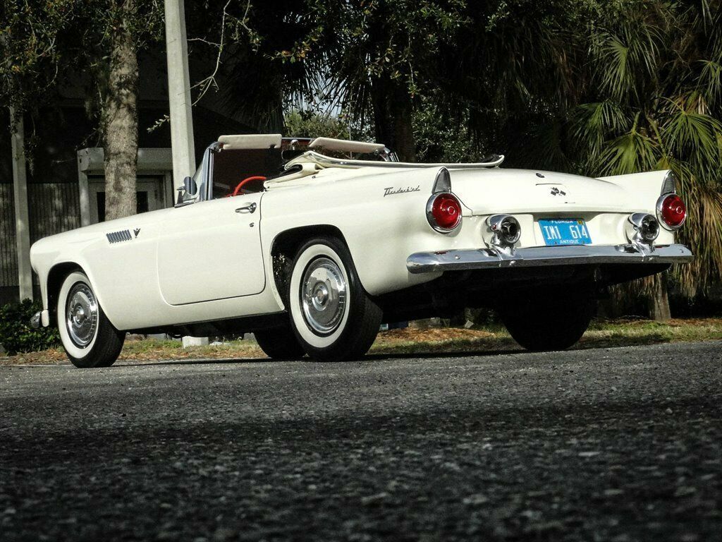 1955 White Ford Thunderbird Convertible
