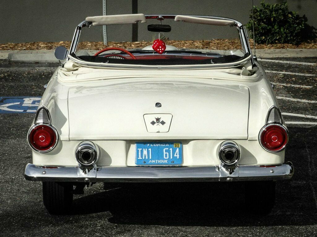 1955 White Ford Thunderbird Convertible