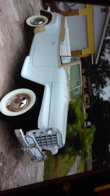 1950 antique white Willys Convertible