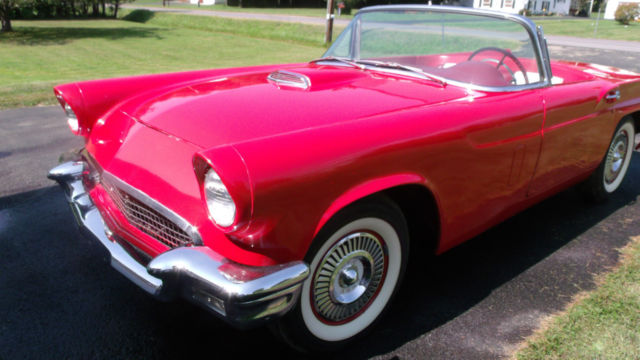 1957 Red Ford Thunderbird Convertible