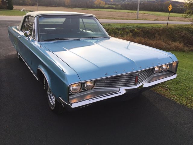 1968 Light Blue Metallic Chrysler Newport Convertible