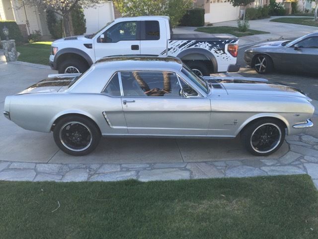 1965 Silver with black stripes Ford Mustang Coupe