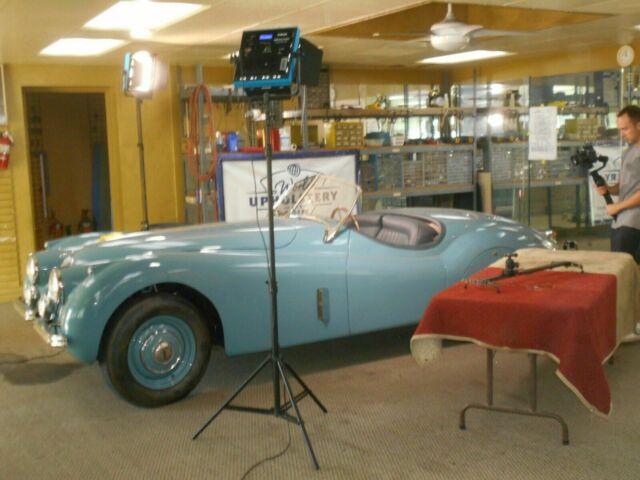 1955 Blue Jaguar XK120 Convertible