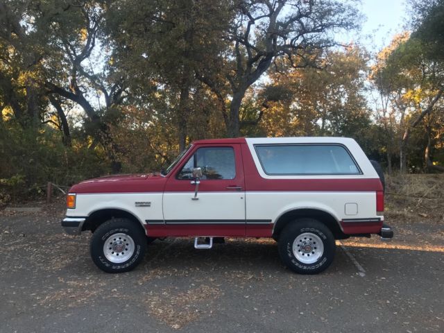 1990 Red Ford Bronco SUV