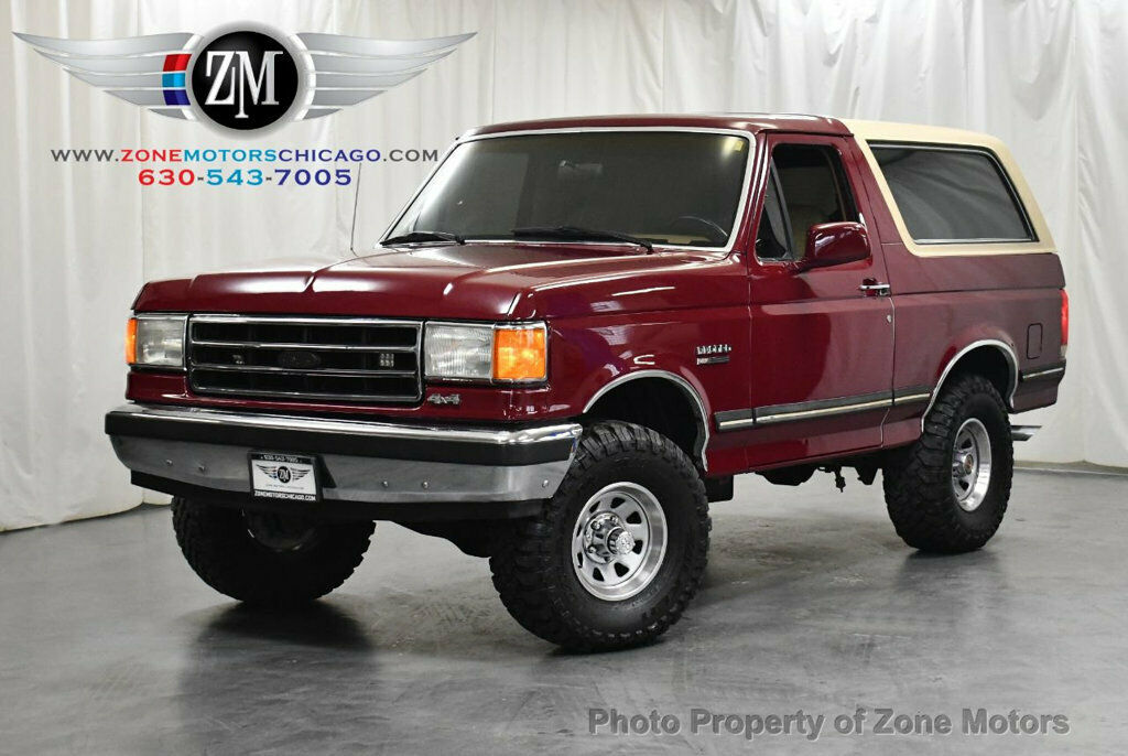 1991 Burgundy Ford Bronco SUV