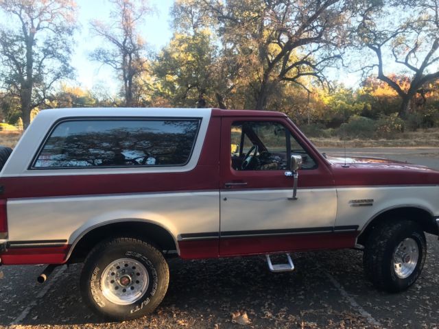1990 Red Ford Bronco SUV