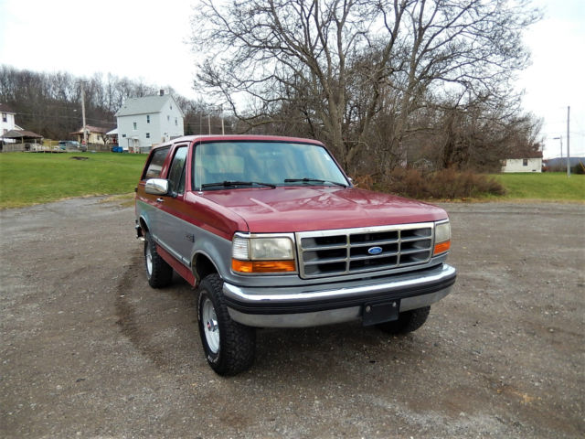1994 Burgundy Ford Bronco SUV