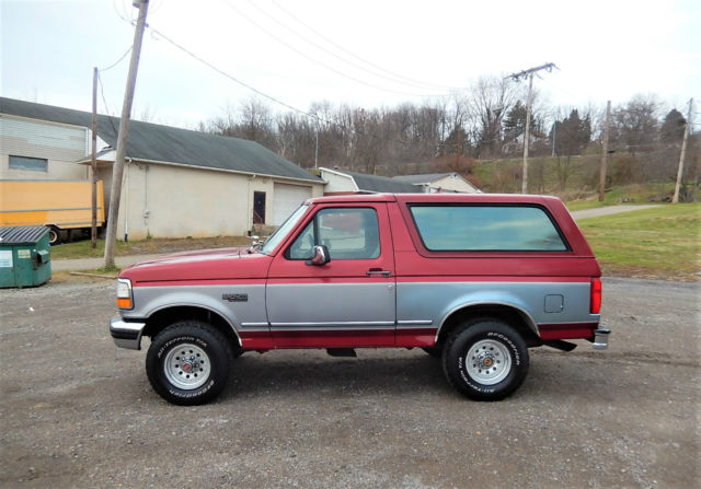 1994 Burgundy Ford Bronco SUV