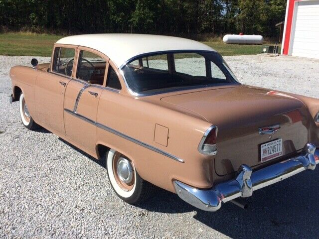 1955 Buff / White Chevrolet Bel Air/150/210 Sedan