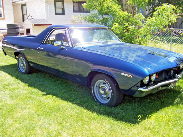 1969 Blue Chevrolet El Camino muscle car truck