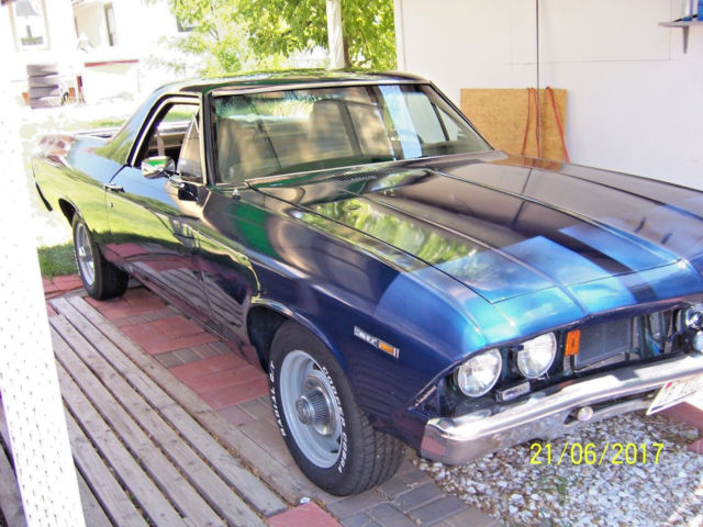 1969 Blue Chevrolet El Camino muscle car truck
