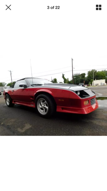 1986 Red/black Chevrolet Camaro Convertible