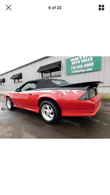 1986 Red/black Chevrolet Camaro Convertible