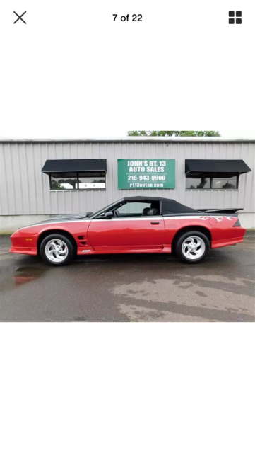 1986 Red/black Chevrolet Camaro Convertible