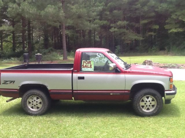 1990 Burgundy Chevrolet Silverado 1500 Pickup