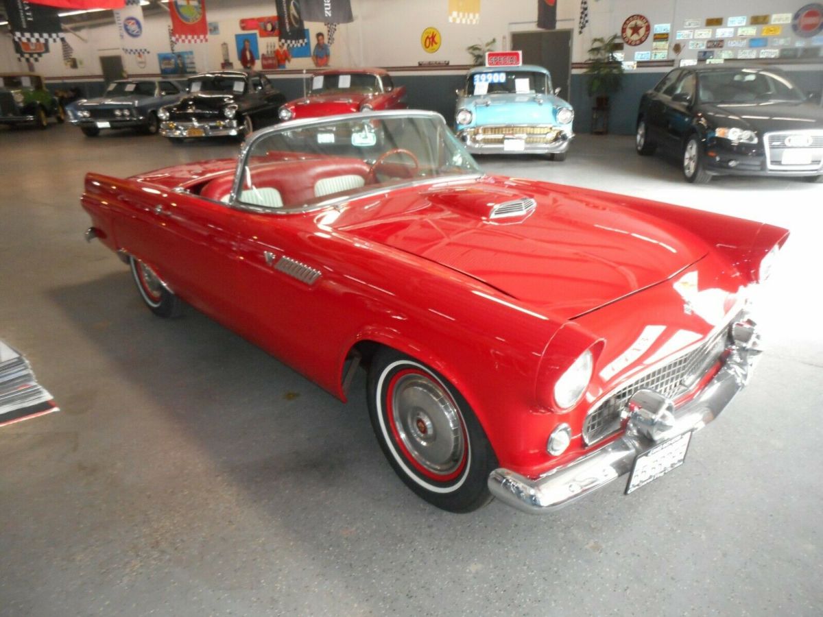 1955 Red Ford Thunderbird Convertible
