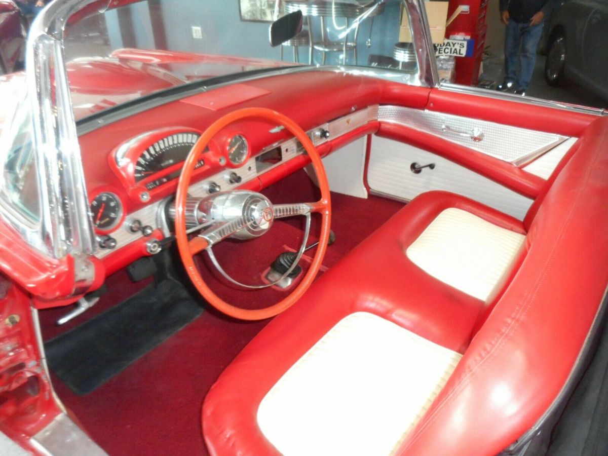 1955 Red Ford Thunderbird Convertible