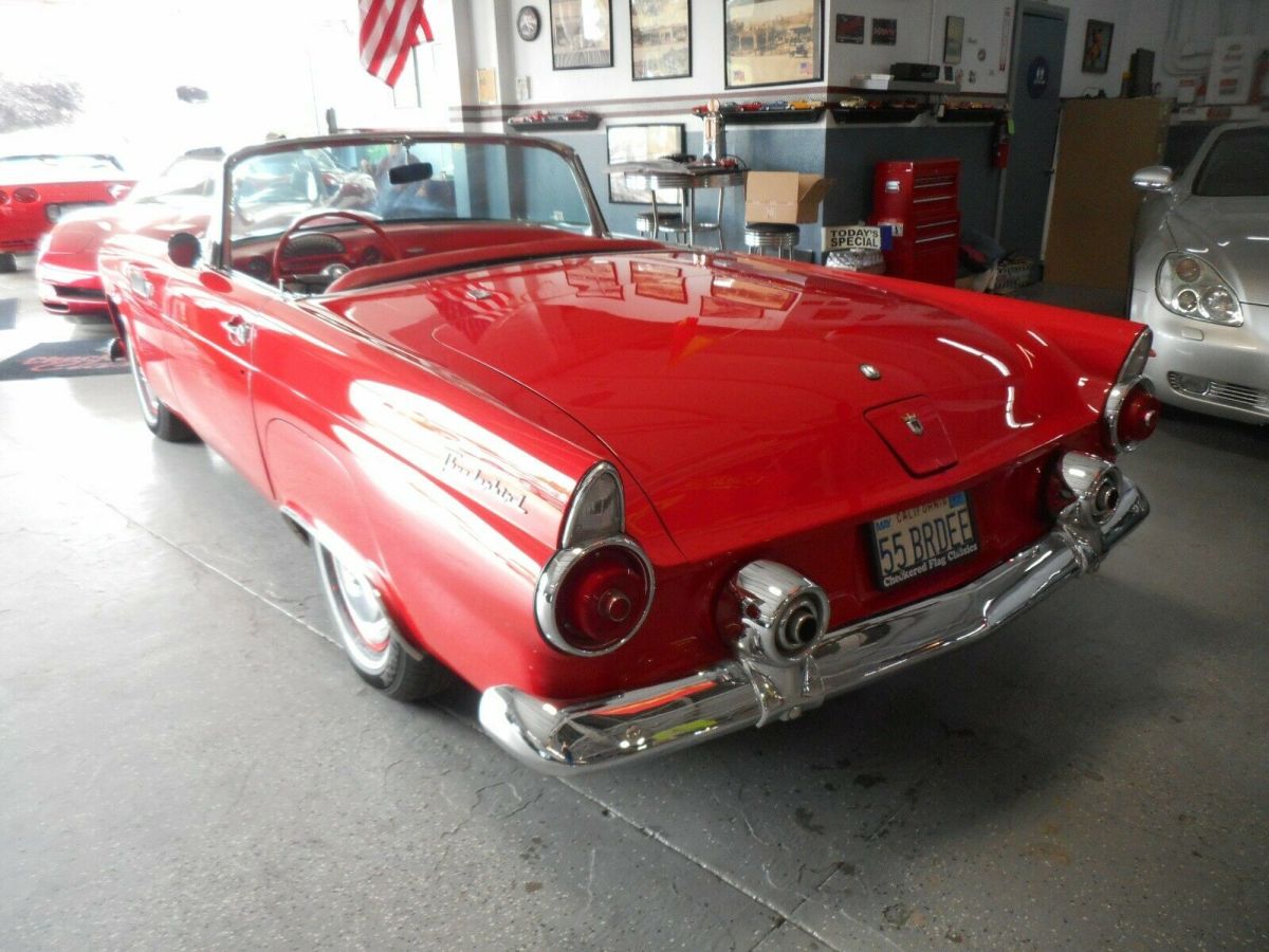 1955 Red Ford Thunderbird Convertible