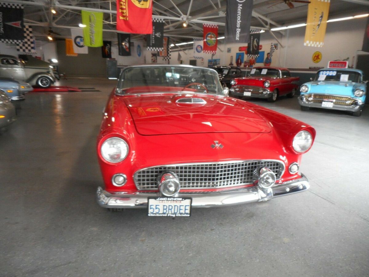 1955 Red Ford Thunderbird Convertible
